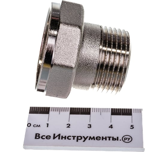 Соединение с накидной гайкой Uni-Fitt НВ 1"x1 1/4", с плоской прокладкой, никелированное 624N4500