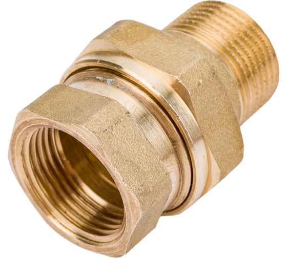Разъемное соединение Uni-Fitt НВ 3/4", прямое, с прокладкой O-RING, латунь 650G3000