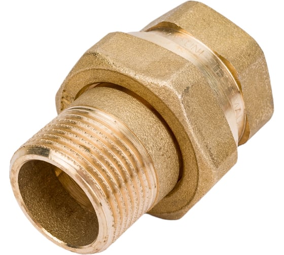 Разъемное соединение Uni-Fitt НВ 3/4", прямое, с прокладкой O-RING, латунь 650G3000