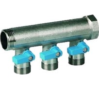 Коллектор с синими шаровыми кранами HENCO 3/4"НР под евроконус, 3/4"-3xEK14,16,18,20 VB050503-BLAUW