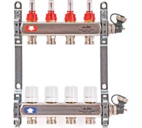 Коллекторная группа Uni-Fitt 1'х3/4' 10 выходов с расходомерами и термостатом, вентилями, нерж. сталь 450I4310.R