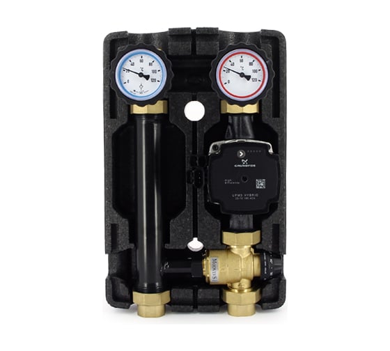 Насосно-смесительная группа Uni-Fitt DN25, с термосмесителем, Grundfos UPM3 HYBRID 25-70 491H2500
