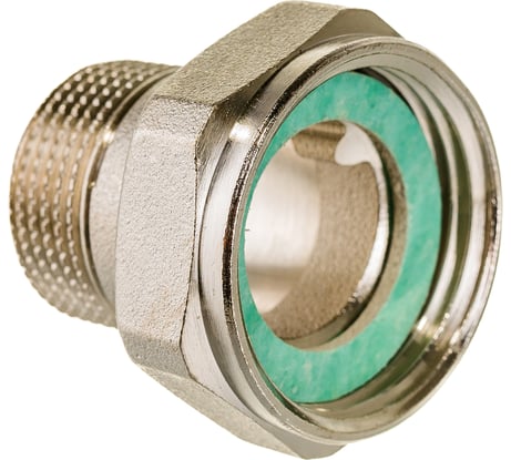 Соединение с накидной гайкой Uni-Fitt НВ 3/4"x1", с плоской прокладкой, никелированное 624N3400