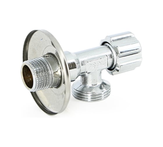 Вентиль Uni-Fitt НН 1/2" х 3/4" для подключения стиральных машин, хром, рукоятка металл 187M2300 1
