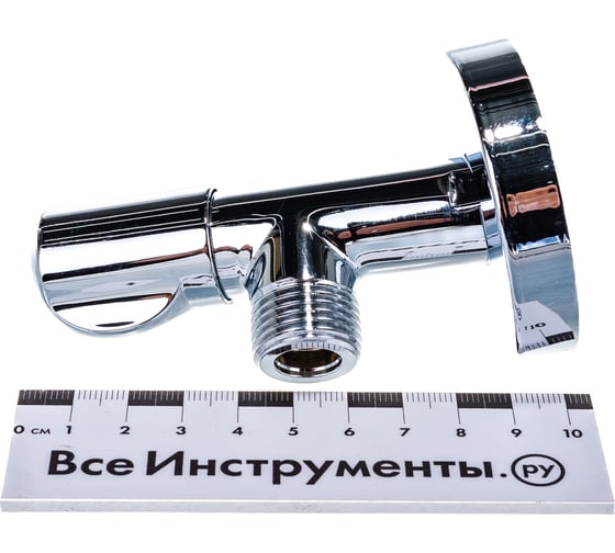 Вентиль Uni-Fitt НН 1/2" LUX, для подключения бачков/смесителей, хром, рукоятка металл 185L2000