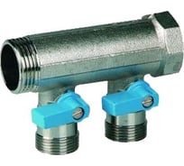 Коллектор с синими шаровыми кранами HENCO 3/4"НР под евроконус, 3/4"-2xEK14,16,18,20 VB050502-BLAUW