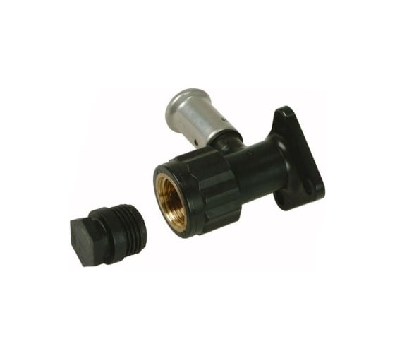 Водорозетка HENCO BP04 ВР, с черной заглушкой, ПВДФ пресс, 16x1/2", 56 мм 2PK-1604BP 1