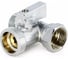 Шаровой кран Uni-Fitt ННВ 1/2" x 3/4" х 1/2", проходной, для стиральных машин, флажок, хром 182C2320 2
