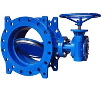 Затвор поворотный двухэксцентриковый Benarmo Ду350 Ру10/16 чугун, EPDM, ред, фланцевое присоединение, д/чуг 109-0322