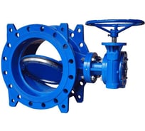 Затвор поворотный двухэксцентриковый Benarmo Ду200 Ру10/16 чугун, EPDM, ред, фланцевое присоединение, д/чуг 107-8869