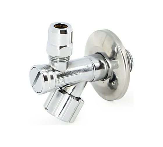 Вентиль Uni-Fitt  Н-обжим 1/2" х 10 мм 3/8", для подключения бачков/смесителей, с фильтром, хром 186F2500