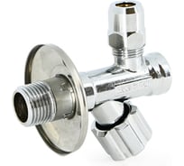 Вентиль Uni-Fitt  Н-обжим 1/2" х 10 мм 3/8", для подключения бачков/смесителей, хром, рукоятка металл 186M2500