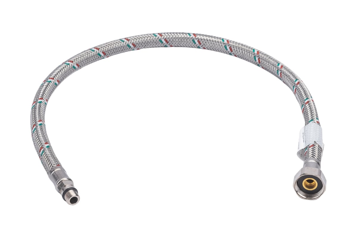 Подводка гибкая для смесителя (М10х1-1/2\"; 60 см; DN 8; оплётка из нерж ...