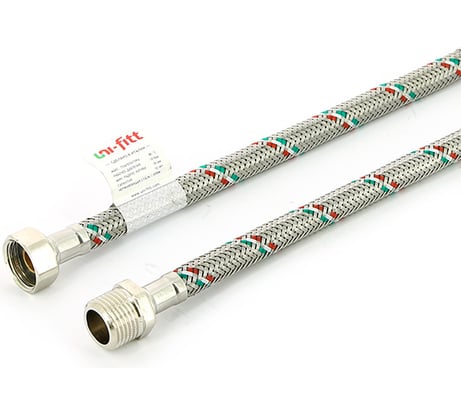 Подводка гибкая НВ (1/2"; 80 см; DN 8; оплётка из нерж. стали) Uni-Fitt 501S2008