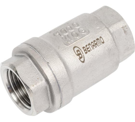 Клапан обратный Benarmo нержавеющая сталь, пружинный, Ду15, Ру40, м/м, диск - нержавеющая сталь 019-2765 1