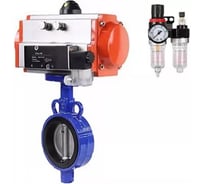 Затвор DN.ru AL-316L-EPDM Ду32 Ру16 с пневмоприводом, пневмораспределителем, БПВ D050-11268