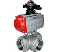 Шаровой кран DN.ru RP.SS316.200.MM.032 ISO L-тип Ду32 Ру63 пневмопривод, БКВ D160-08491