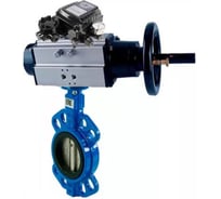 Затвор DN.ru дисковый GGG50-GGG40-EPDM Ду150 Ру16 с пневмоприводом, пневмопозиционером D050-21677