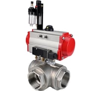 Шаровой кран DN.ru RP.SS316.200.MM.020 ISO L-тип Ду20 Ру63 привод, пневмораспр, БПВ D160-11015