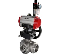 Шаровой кран DN.ru RP.SS316.200.MM.025 ISO L-тип Ду25 Ру63 привод,пневмораспр,дублёр,БПВ D160-11150