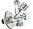 Комбинированный вентиль Uni-Fitt Н 1/2" х 1/2" х 3/4" универсальный, хром 184A2230 1