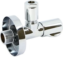 Вентиль Uni-Fitt  Н-обжим 1/2" х 10 мм 3/8", для подключения бачков/смесителей, хром, рукоятка металл 186L2500