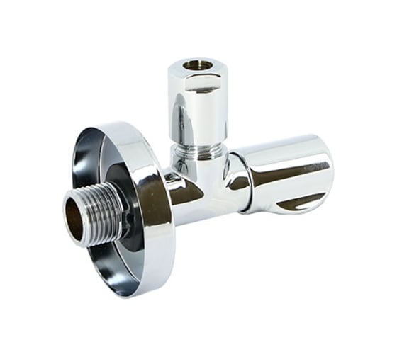 Вентиль Uni-Fitt  Н-обжим 1/2" х 10 мм 3/8", для подключения бачков/смесителей, хром, рукоятка металл 186L2500