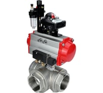 Шаровой кран DN.ru RP.SS316.200.MM.080 ISO L-тип Ду80 Ру40 привод, пневмораспр, БКВ, БПВ D160-11122