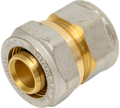 Муфта прямая обжимная соединительная для металлопластиковых труб Millennium 20мм х 1/2" с внутренней резьбой MMF1220