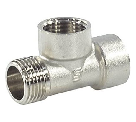 Тройник SantechSystems латунь, Ду15 м/м/р никель 128-9014