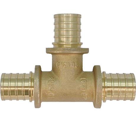 Тройник аксиальный 16×2,2 мм для труб из сшитого полиэтилена PEX-A / PEX-B — латунный фитинг для систем водоснабжения и отопления Millennium TSPR1616