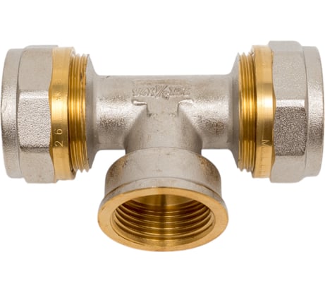 Тройник обжимной для металлопластиковых труб Millennium 26мм x 3/4" х 26мм с внутренней резьбой MTF3426