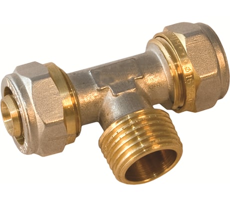 Тройник обжимной Millennium 26×3/4"×26 для металлопластиковых труб с наружной резьбой — MTM3426