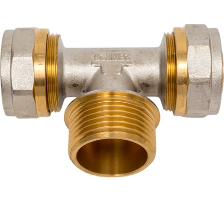 Тройник обжимной для металлопластиковых труб Millennium 26мм x 1'' х 26 с наружной резьбой MTM1026