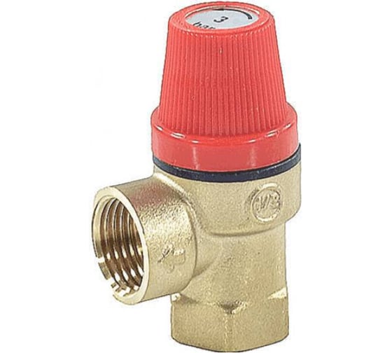 Клапан предохранительный Benarmo угловой, латунь, Ду15x15, ВР, Рср3 019-2578