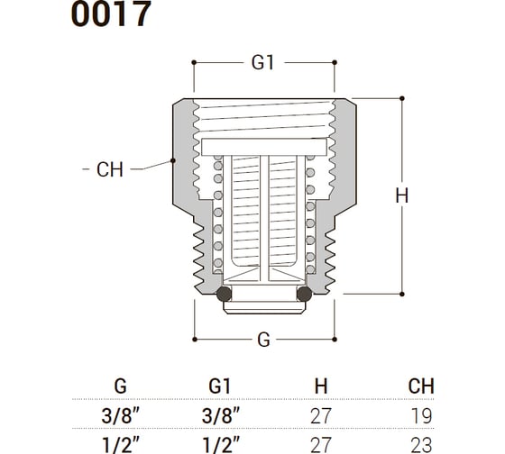 Отсекающий обратный клапан SR Rubinetterie 1/2" 0017-1500G000