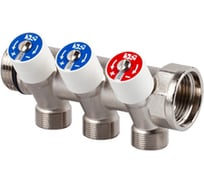 Распределительный коллектор со встроенными клапанами SR Rubinetterie 3/4"х1/2", на 3 выхода 0054-2000N300