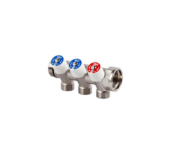 Распределительный коллектор со встроенными клапанами SR Rubinetterie 3/4"х1/2", на 3 выхода 0054-2000N300 1