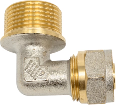 Угольник Millennium 90 обжимной для металлопластиковых труб 16x3/4" с наружной резьбой MUM3416