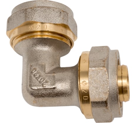 Угольник Millennium 90 обжимной для металлопластиковых труб 20мм х 20мм MUS2020