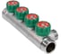 Коллектор с регулирующими клапанами SantechSystems 1", 4в 3/4" ЕК н/р, межосевое расстояние между выходами 45мм 129-8681 10
