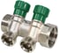Коллектор с регулирующими клапанами SantechSystems 1", 2 выхода 3/4" ЕК н/р, межосевое расстояние между выходами 36мм, латунь 129-9351 3