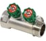 Коллектор с регулирующими клапанами SantechSystems 1", 2 выхода 3/4" ЕК н/р, межосевое расстояние между выходами 36мм, латунь 129-9351 9