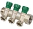 Коллектор с регулирующими клапанами SantechSystems 1", 3в 3/4" ЕК н/р, межосевое расстояние между выходами 36мм 129-9352 3