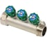 Коллектор с регулирующими клапанами SantechSystems 1", 3в 3/4" ЕК н/р, межосевое расстояние между выходами 36мм 129-9352 9