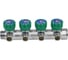 Коллектор лат клап рег SantechSystems 3/4", 4 выхода под плоское уплотнение 1/2" н/р, межосевое расстояние между выходами 45мм 129-8674 2