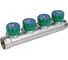 Коллектор лат клап рег SantechSystems 3/4", 4 выхода под плоское уплотнение 1/2" н/р, межосевое расстояние между выходами 45мм 129-8674 7