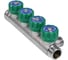 Коллектор лат клап рег SantechSystems 3/4", 4 выхода под плоское уплотнение 1/2" н/р, межосевое расстояние между выходами 45мм 129-8674 10