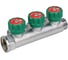 Коллектор лат клап рег SantechSystems 3/4", 3 выхода под плоское уплотнение 1/2" н/р, межосевое расстояние между выходами 45мм 129-8673 9