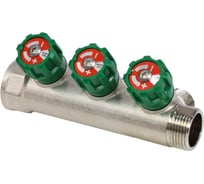 Коллектор лат клап рег SantechSystems 3/4", 3 выхода под плоское уплотнение 1/2" н/р, межосевое расстояние между выходами 36мм 129-9346
